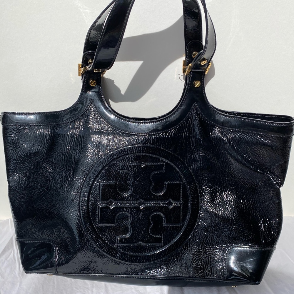 Tory Burch black patent leather bag